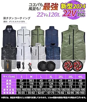 Amazon.co.jp: [elemai] 2024年モデル チタンファン付きベスト 大容量